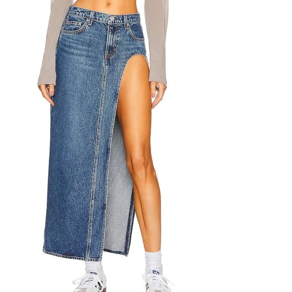 (SOLD) GRLFRND High Slit Maxi Skirt SIZE 27 - Picture 1 of 5